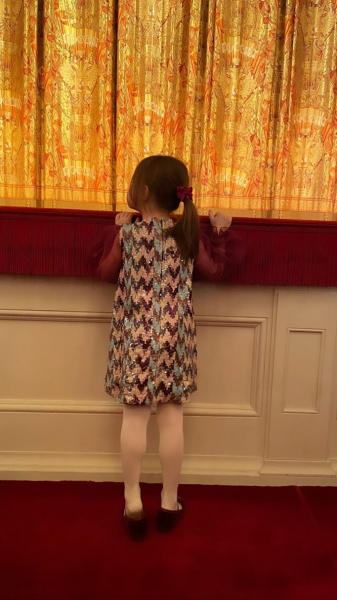 Екатерина Климова в пикантном платье принцессы отвела детей в Большой театр