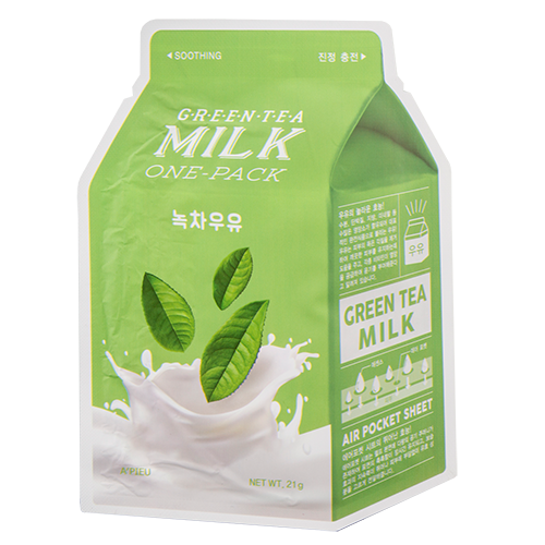 Маска для лица `A`PIEU` Зеленый чай (с молочными протеинами) 21 г